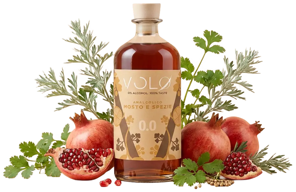 VOLØ Mosto e Spezie 0.0 zero-ABV spiced botanical aperitif bottle